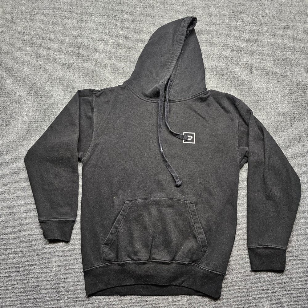 Chomp Brand Mens Small Black Pullover Hoodie Teeth Logo Graphic Sweatshirt